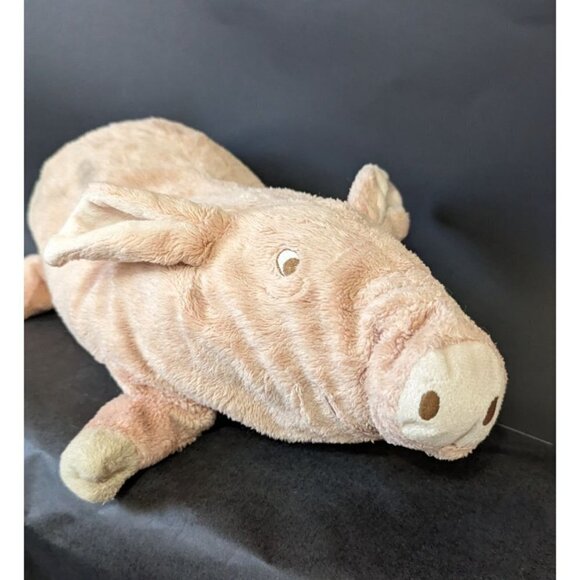 IKEA Pig plush stuffed animal toy 14" pink gray spots sewn eyes - Picture 2 of 9